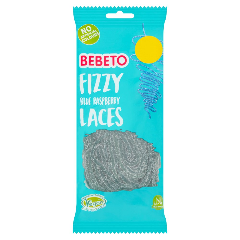 BEBETO 12X160G BAG BLUE RASPBERRY LACES £1