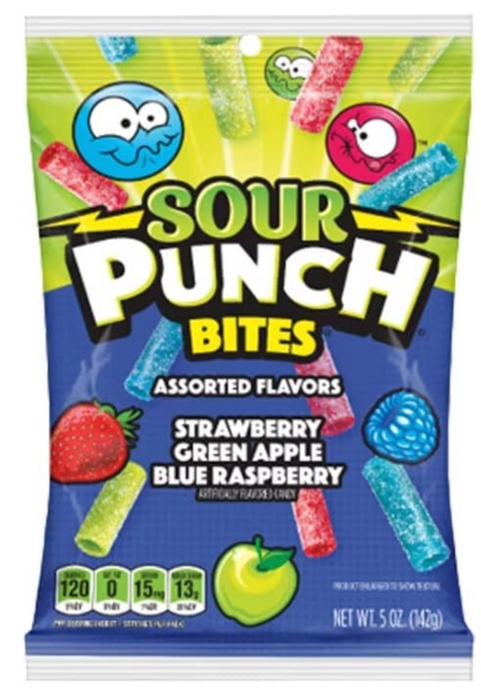 Sour Punch Assorted Bites Peg 5oz x 12