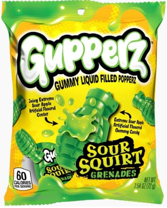 Gupperz Sour Squirt Grenade 2.54oz (72g) - 12CT