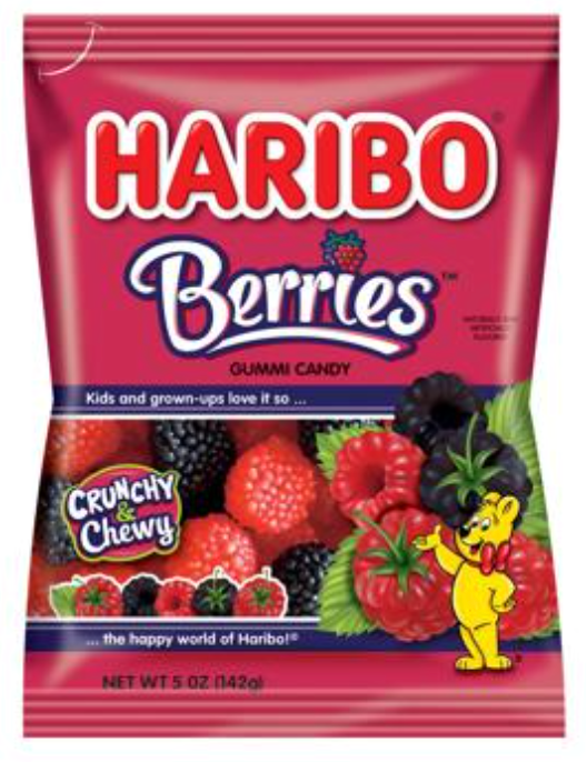 Haribo Peg Bag Berries 5oz x 12