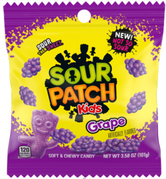 Sour Patch Kids Grape Peg Bag 101g x 12