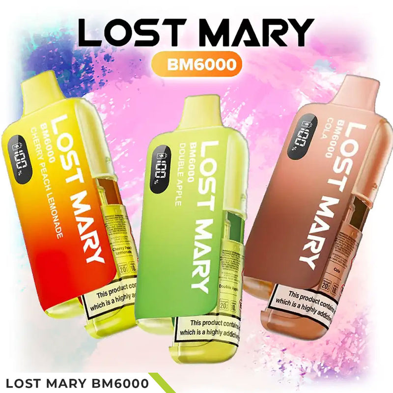 Lost Mary vape collection UK BM6000 prefilled pod kits wholesale supplier