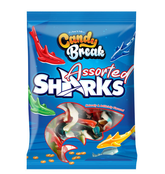 Halal Candy Break Assorted Colour Shark 4oz x 12