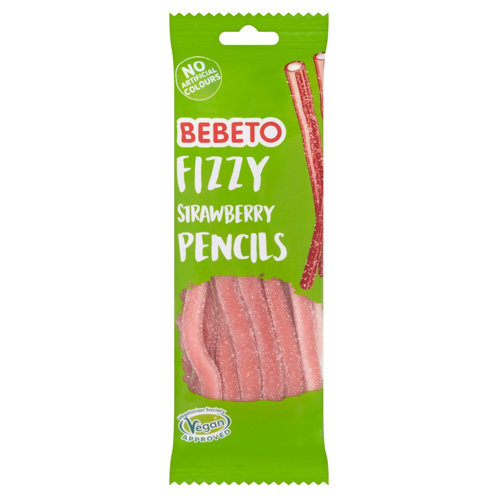 BEBETO 12X160G BAG FIZZY STRAWBERRY PENCIL £1