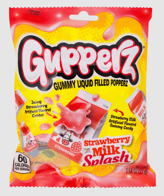 Gupperz Strawberry Milk Splash 2.54oz (72g) - 12CT