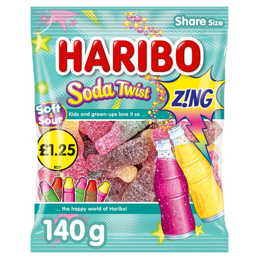 Haribo Soft & Sour Soda Twist Zing 140g £1.25 PMP
