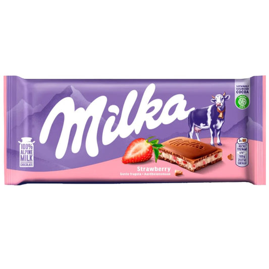 Milka Strawberry Chocolate Bar 100g