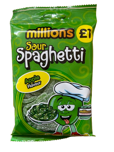 Millions Sour Spaghetti Apple Flavour 120g