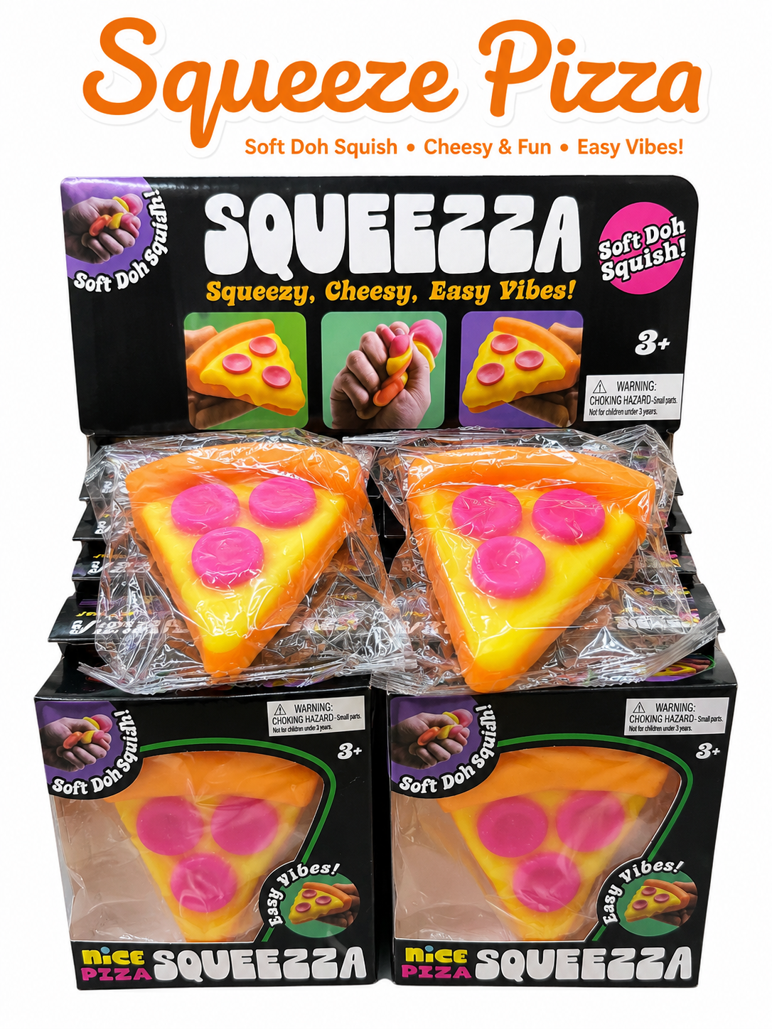 Squeeze Pizza Squishy Toy – 12PCS Display Box | Soft Pizza Slice Sensory Fidget Toys | Slow Rising Stress Relief Squishies | Novelty Toy Display