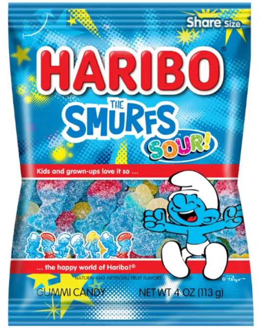 Haribo Peg Bag The Smurfs Sour 12 x 4 oz
